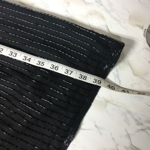 Vintage Ensemble SZ L Fully Beaded Sequin Black Gold Cocktail Formal Prom Dress - Picture 7 of 10